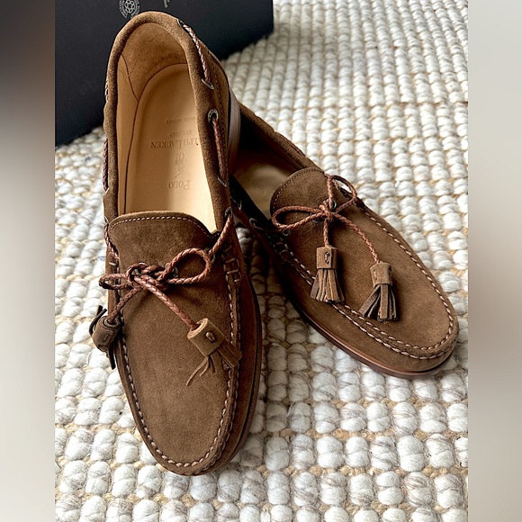 New Polo Ralph Lauren Men's Suede “Tabacco” Tassel Loafer Size 9D